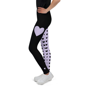 Queen of Hearts Youth Leggings (Purple)