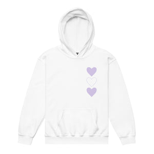 Three hearts Youth hoodie