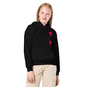Three Hearts - Youth heavy blend hoodie - Aspen By The Brook -