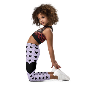 Queen of Hearts Kid's Leggings (Purple)