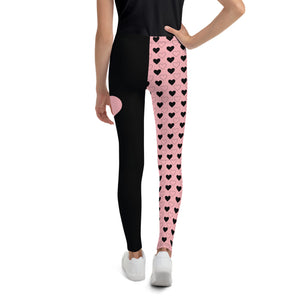 Queen of Hearts Youth Leggings (Pink)