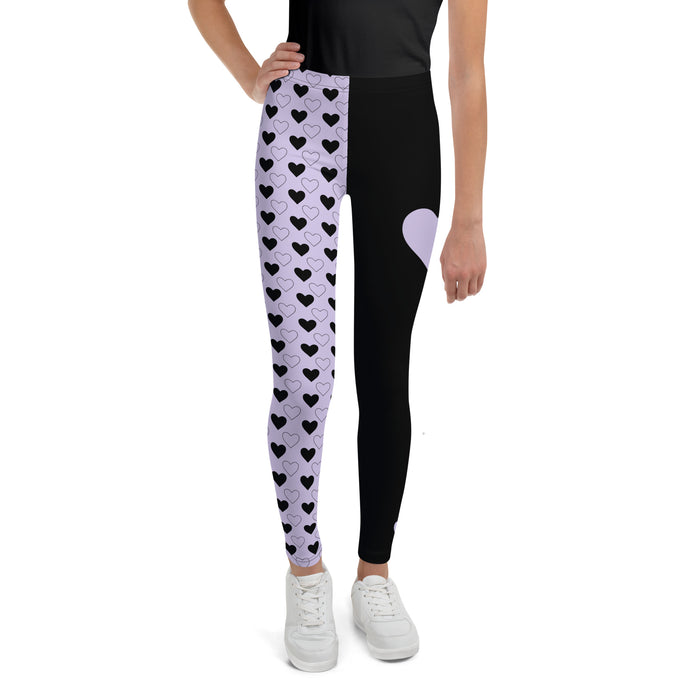 Queen of Hearts Youth Leggings (Purple)