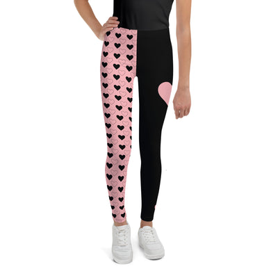 Queen of Hearts Youth Leggings (Pink)