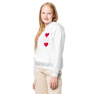 Three Hearts - Youth heavy blend hoodie - Aspen By The Brook -