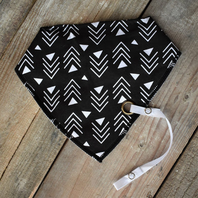 Black/White Chevron Fashion Scarf Bib - Aspen By The Brook - Bibs